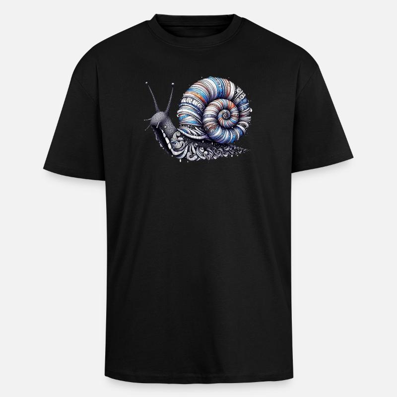 Schnecke - Oversized Heavyweight Unisex T-Shirt - Schwarz