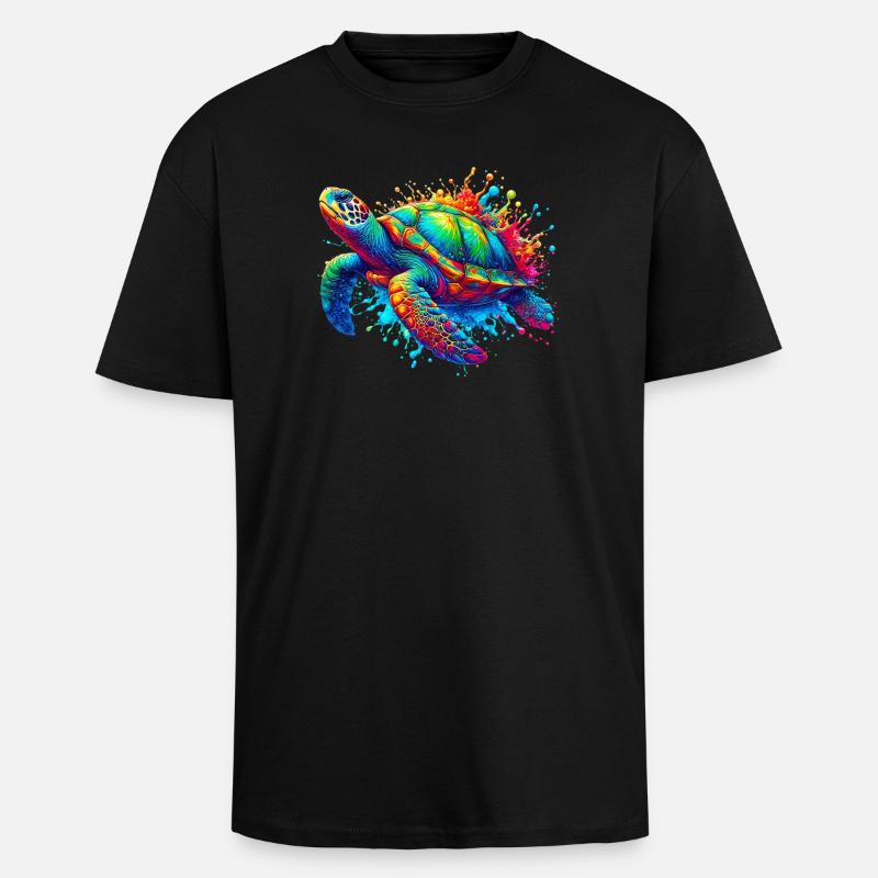 Turtle - Unisex Oversized Heavyweight T-shirt - black