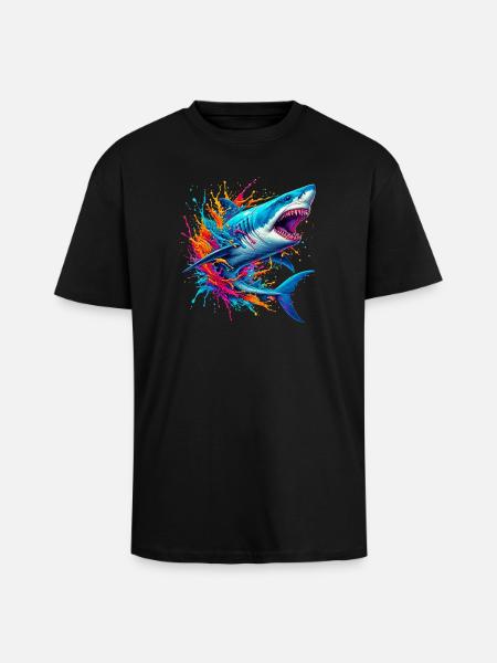 Requin - T-shirt unisexe oversize épais - noir
