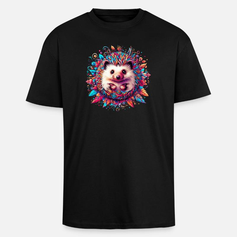 Hedgehog - Unisex Oversized Heavyweight T-shirt - black