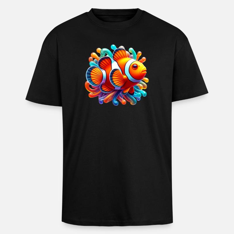 Clownfisch - Oversized Heavyweight Unisex T-Shirt - Schwarz