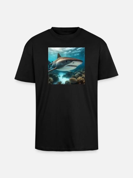 Tiger shark - Unisex Oversized Heavyweight T-shirt - black