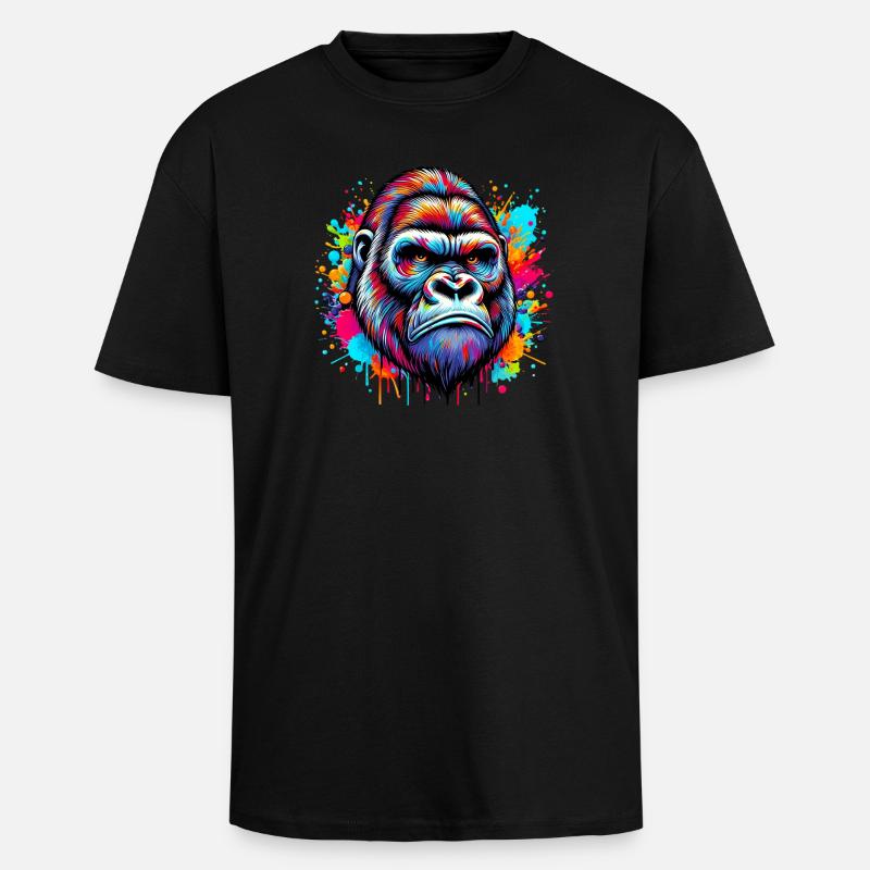 Gorilla - Oversized Heavyweight Unisex T-Shirt - Schwarz