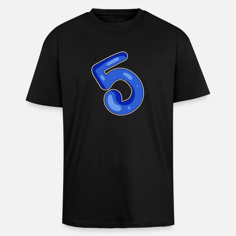 5 Blue - Unisex Oversized Heavyweight T-shirt - black