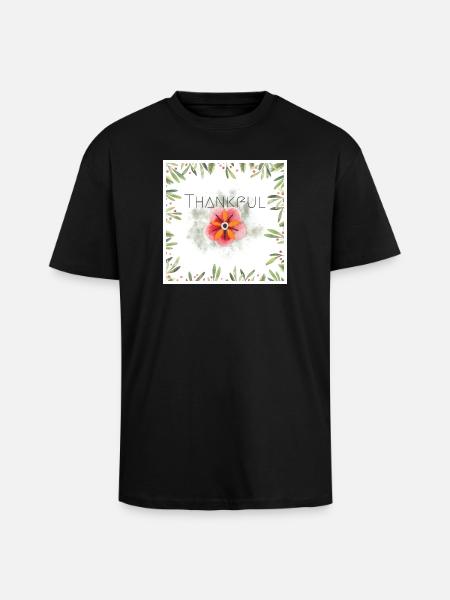 Thankful - Oversized Heavyweight Unisex T-Shirt - Schwarz