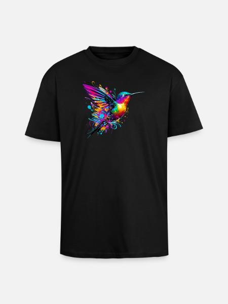Hummingbird - Unisex Oversized Heavyweight T-shirt - black