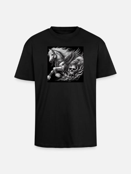 Heavy Pegasus - Unisex Oversized Heavyweight T-shirt - black