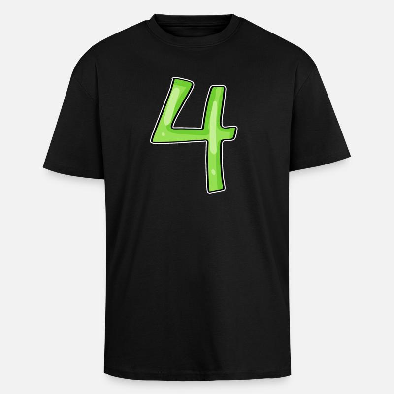 4 - Quatre Vert - T-shirt unisexe oversize épais - noir