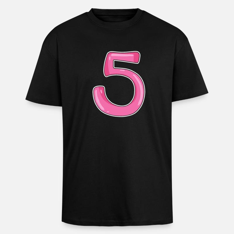 Cinq chiffres numéro 5 - T-shirt unisexe oversize épais - noir