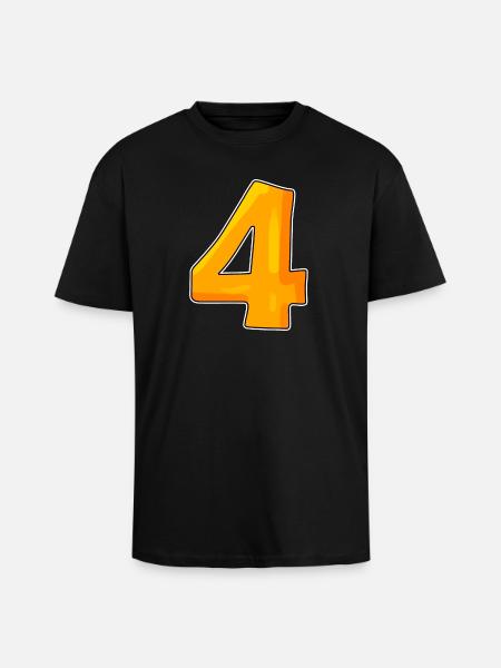 Number Number 4 - Unisex Oversized Heavyweight T-shirt - black