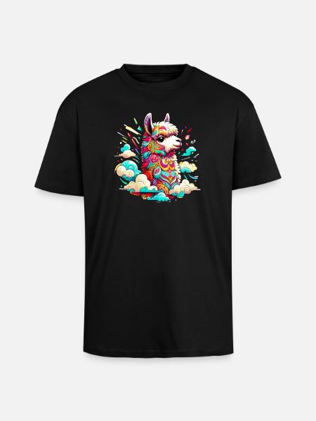 Alpaca - Unisex Oversized Heavyweight T-shirt - black