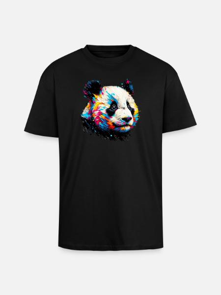 Panda - Unisex Oversized Heavyweight T-shirt - black