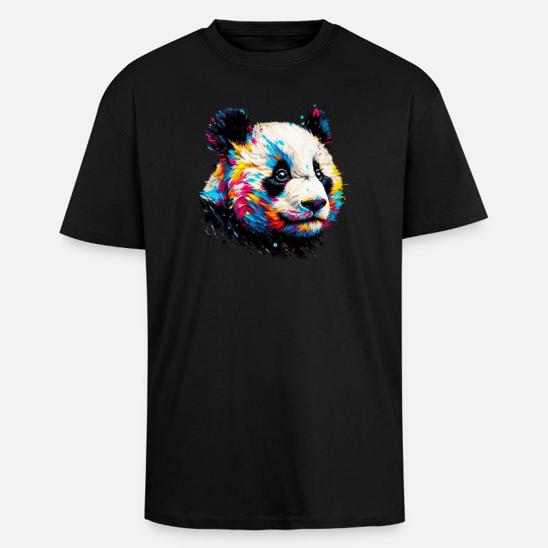 Panda - Unisex Oversized Heavyweight T-shirt - black