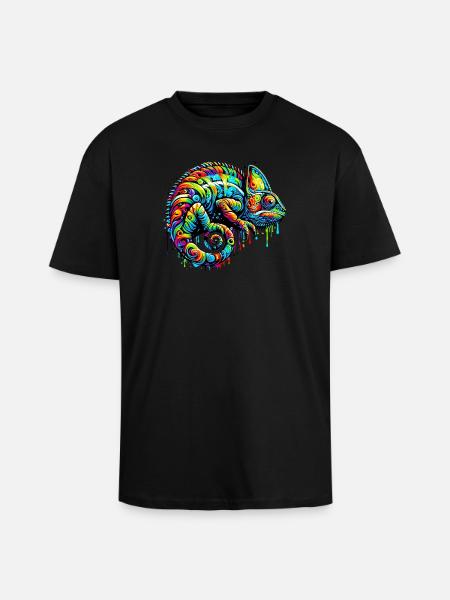 Chameleon - Unisex Oversized Heavyweight T-shirt - black