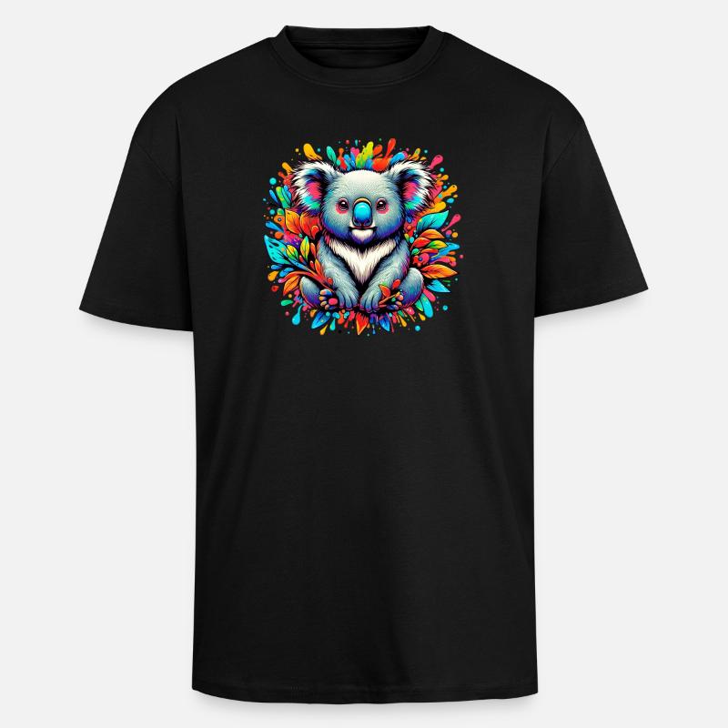 Koala - T-shirt unisexe oversize épais - noir