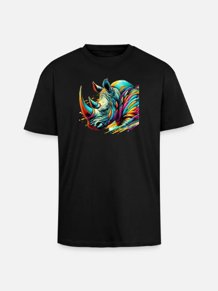 Nashorn - Oversized Heavyweight Unisex T-Shirt - Schwarz