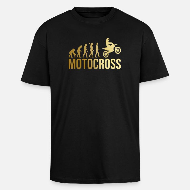 Evolution Motocross - Oversized Heavyweight Unisex T-Shirt - Schwarz