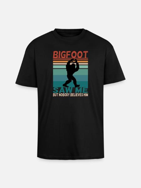 Bigfoot lustiger Spruch Retro Background - Oversized Heavyweight Unisex T-Shirt - Schwarz