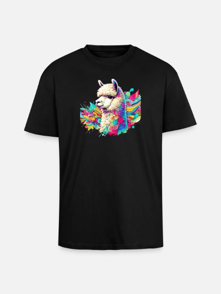 Alpaka - Oversized Heavyweight Unisex T-Shirt - Schwarz
