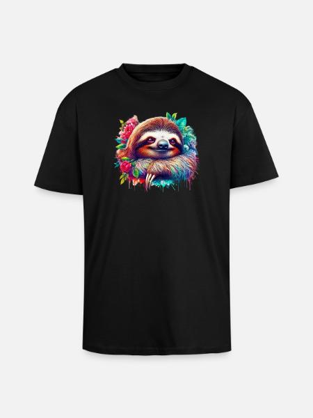 Sloth - Unisex Oversized Heavyweight T-shirt - black