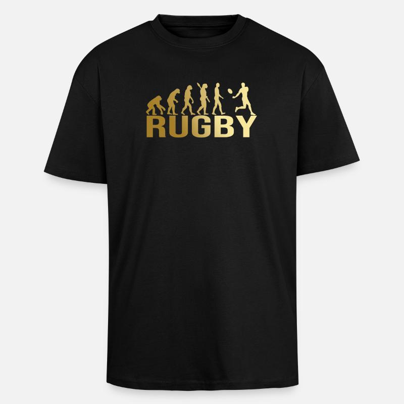 Evolution Rugby - Oversized Heavyweight Unisex T-Shirt - Schwarz