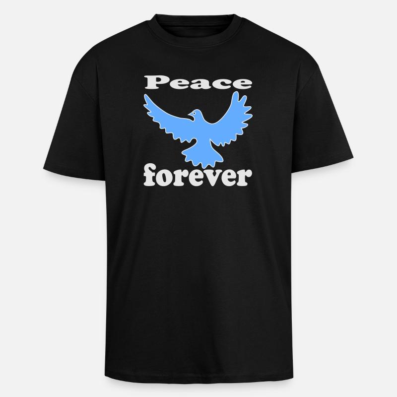 FriedensTaube Vogel - Oversized Heavyweight Unisex T-Shirt - Schwarz
