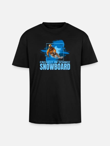 Freiheit im Schnee - Snowboard - Oversized Heavyweight Unisex T-Shirt - Schwarz