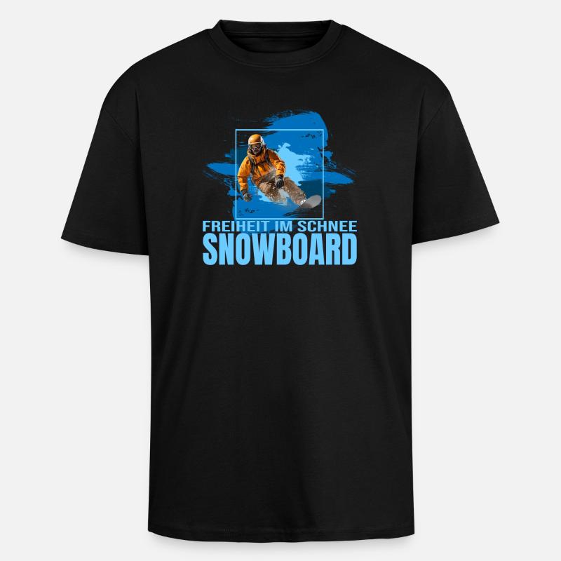 Freiheit im Schnee - Snowboard - Oversized Heavyweight Unisex T-Shirt - Schwarz