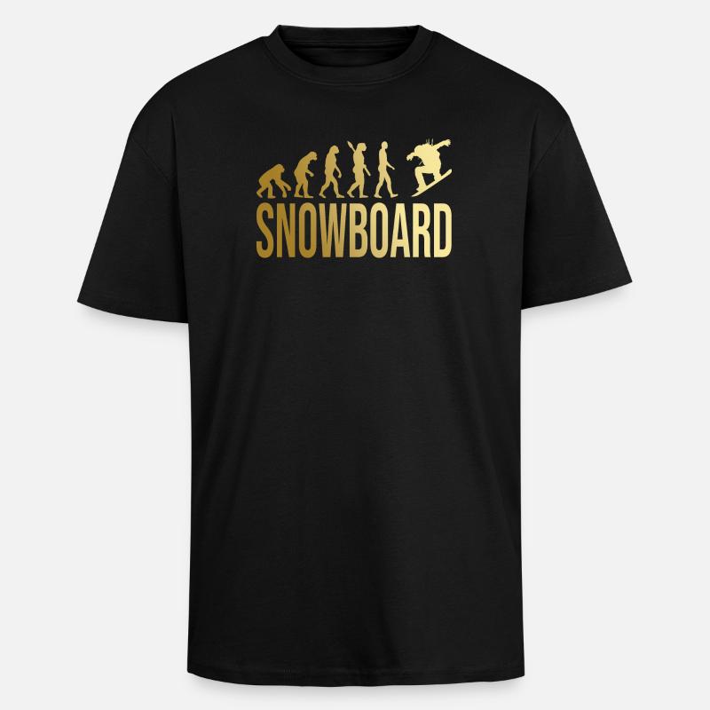 Evolution Snowboard - Oversized Heavyweight Unisex T-Shirt - Schwarz