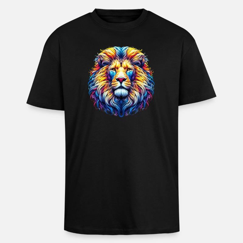 Löwe - Oversized Heavyweight Unisex T-Shirt - Schwarz
