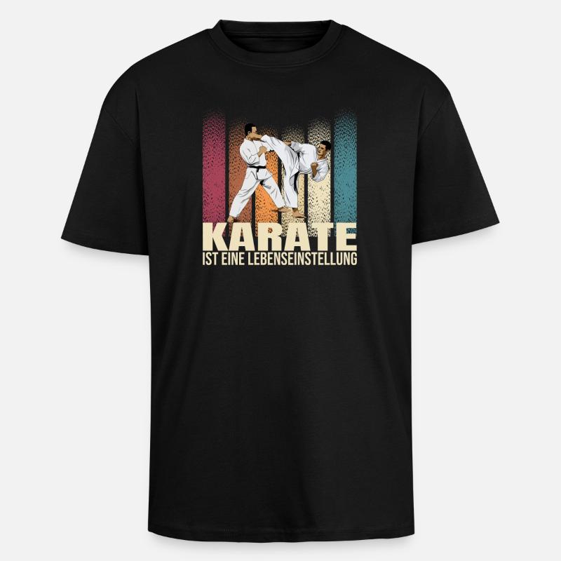 Karate ist eine Lebenseinstellung - Oversized Heavyweight Unisex T-Shirt - Schwarz