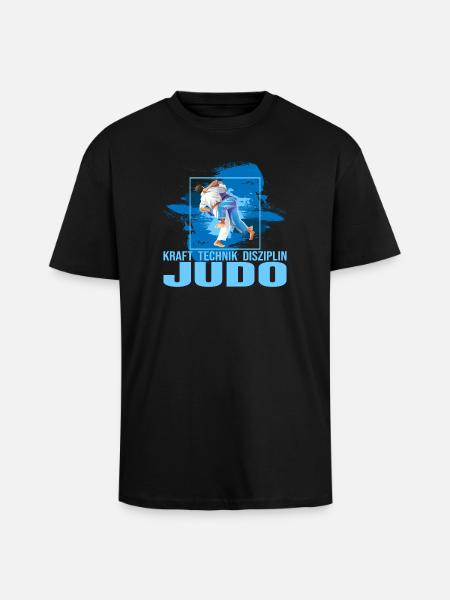 Kraft - Technik - Disziplin - Judo - Oversized Heavyweight Unisex T-Shirt - Schwarz