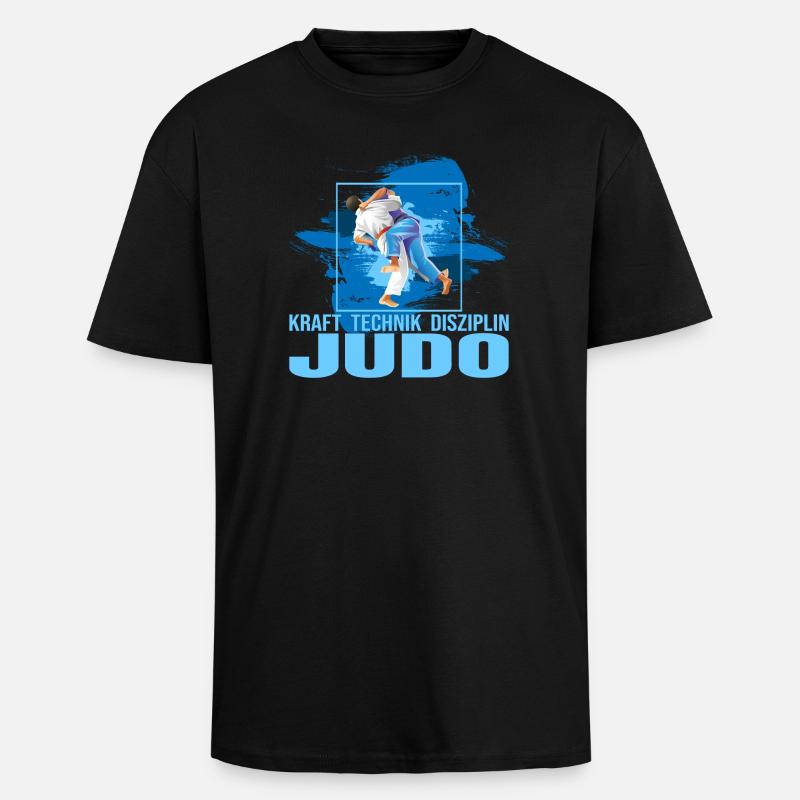 Kraft - Technik - Disziplin - Judo - Oversized Heavyweight Unisex T-Shirt - Schwarz