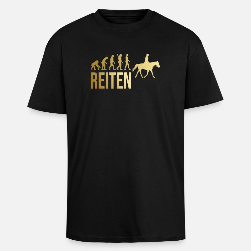Reiten Evolution - Oversized Heavyweight Unisex T-Shirt - Schwarz
