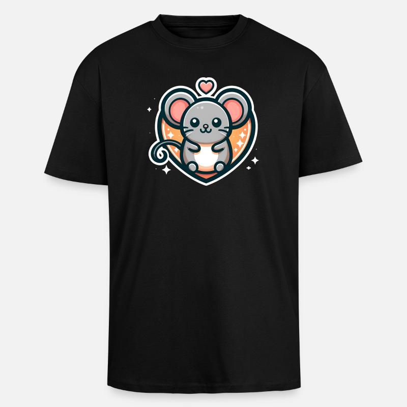 Souris préférée - T-shirt unisexe oversize épais - noir