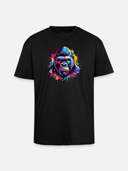 Gorille - T-shirt unisexe oversize épais - noir