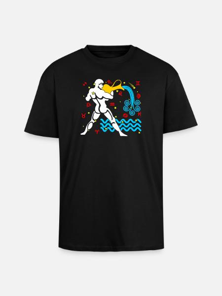 Aquarius-Farbe - Oversized Heavyweight Unisex T-Shirt - Schwarz