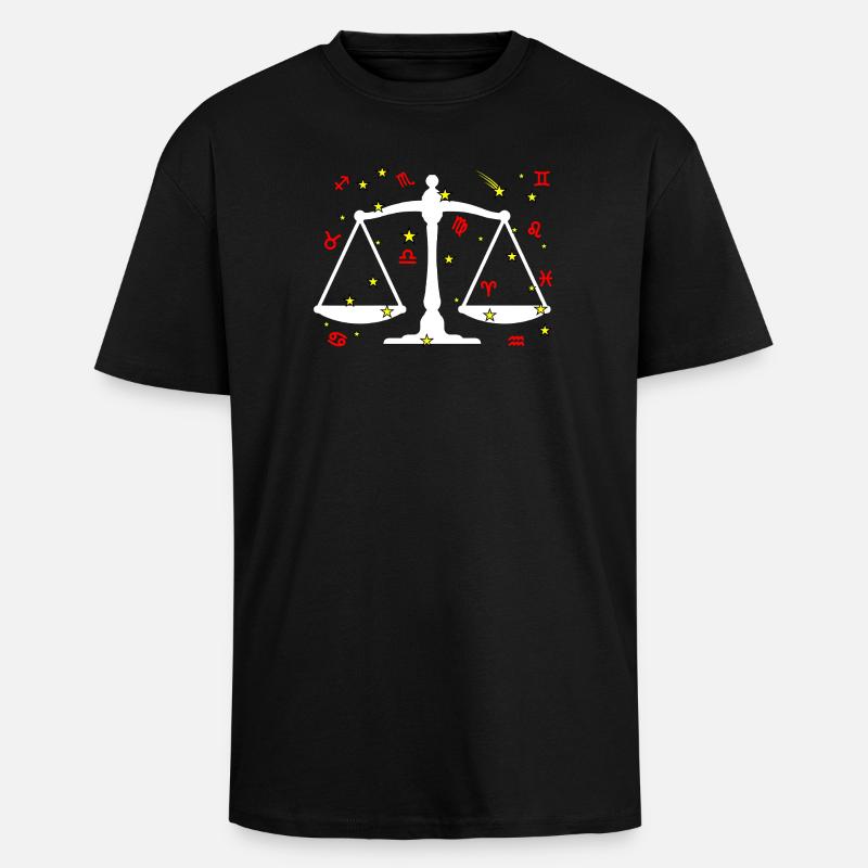 Waage-Farbe - Oversized Heavyweight Unisex T-Shirt - Schwarz