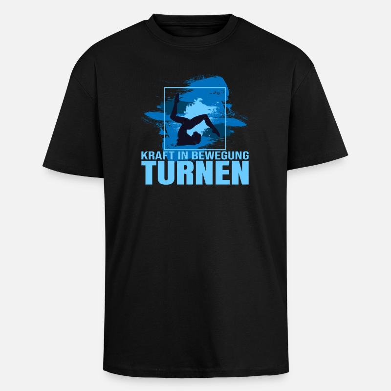 Kraft in Bewegung - Turnen - Oversized Heavyweight Unisex T-Shirt - Schwarz