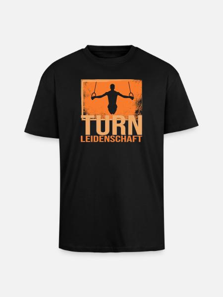 Turn Leidenschaft - Oversized Heavyweight Unisex T-Shirt - Schwarz
