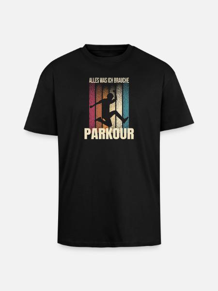 Alles was ich brauche - Parkour - Oversized Heavyweight Unisex T-Shirt - Schwarz