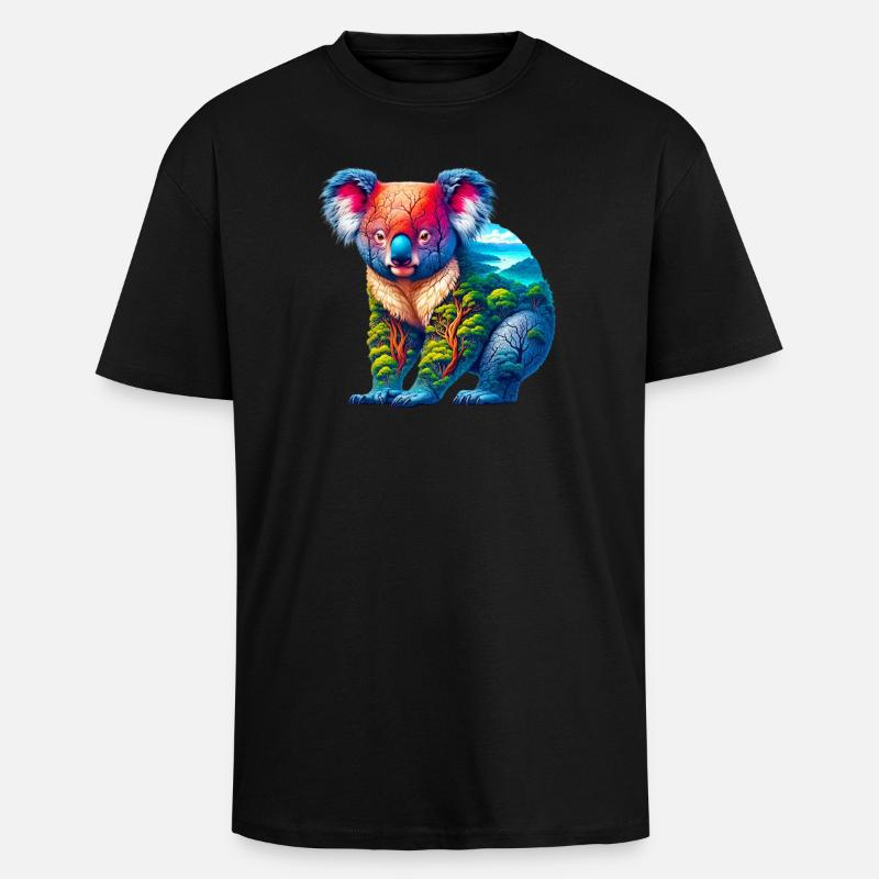 Koala - Unisex Oversized Heavyweight T-shirt - black