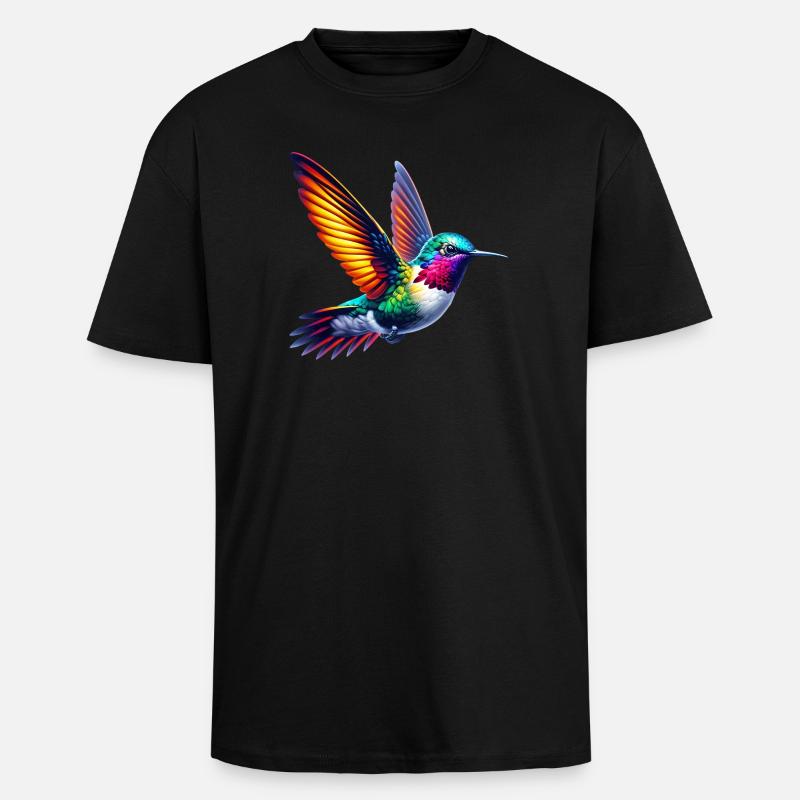Kolibri - Oversized Heavyweight Unisex T-Shirt - Schwarz