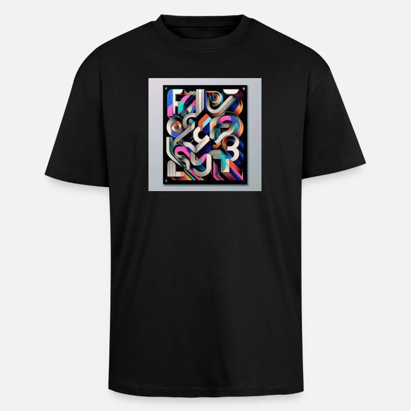 Experimental typography - Unisex Oversized Heavyweight T-shirt - black