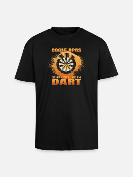 Coole Opas spielen Dart - Oversized Heavyweight Unisex T-Shirt - Schwarz