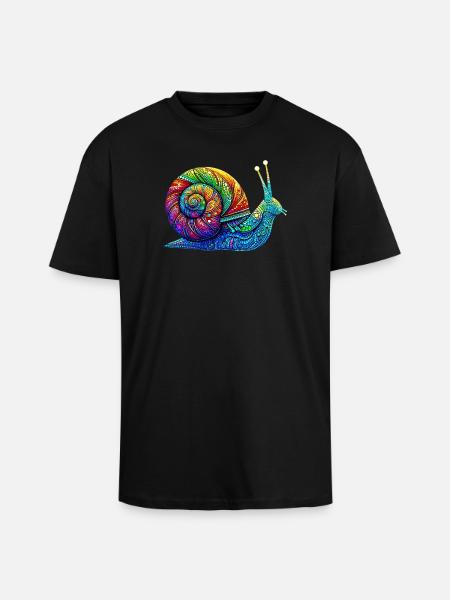 Schnecke - Oversized Heavyweight Unisex T-Shirt - Schwarz