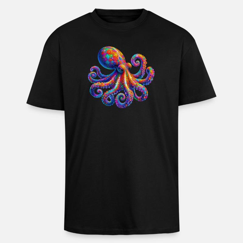 Krake - Oversized Heavyweight Unisex T-Shirt - Schwarz