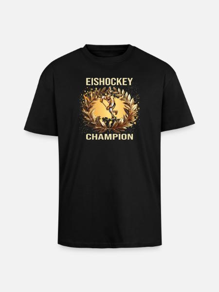 Eishockey Champion - Oversized Heavyweight Unisex T-Shirt - Schwarz