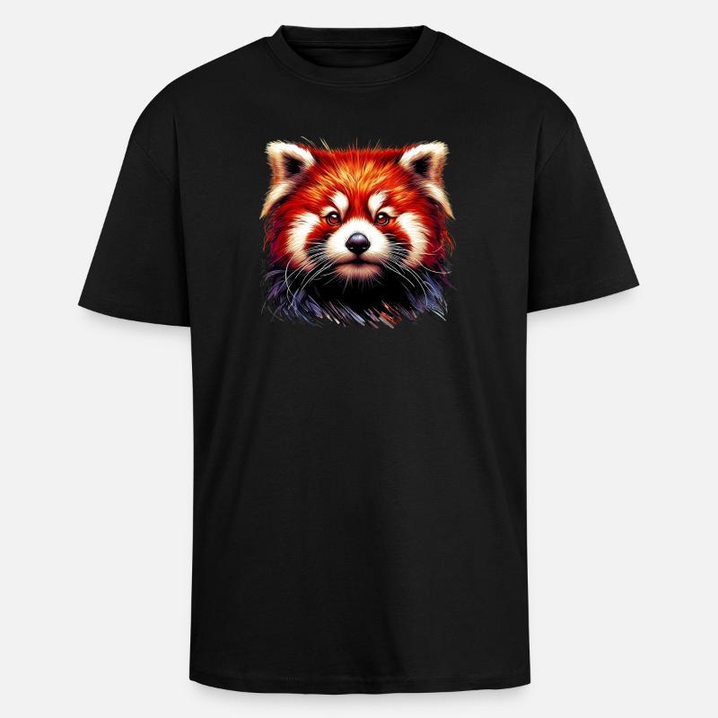 Kleiner Panda - Oversized Heavyweight Unisex T-Shirt - Schwarz