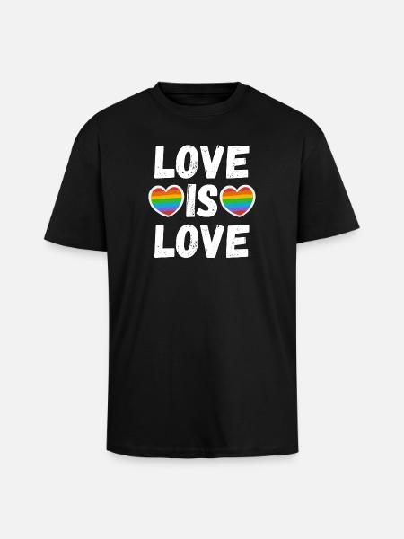 Love is love - Unisex Oversized Heavyweight T-shirt - black